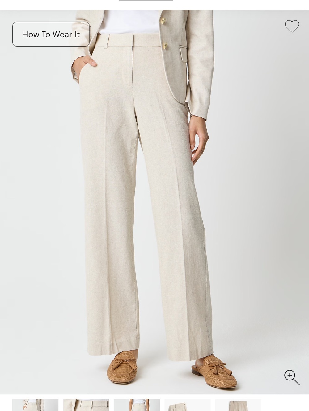 J. Crew Linen-blend Remy full-length wide-leg pant